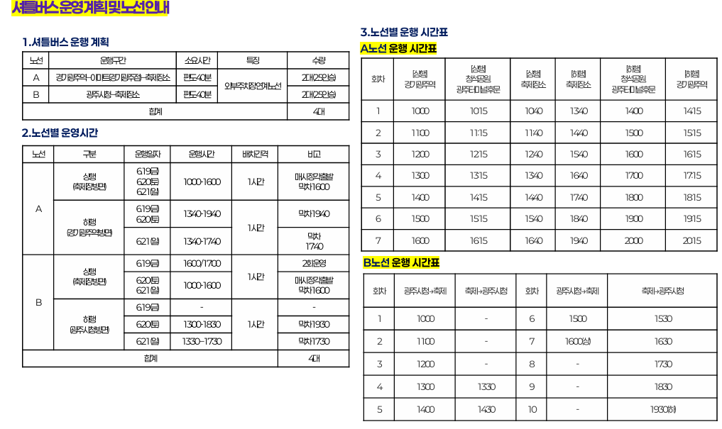 제24회 퇴촌토마토거리축제 셔틀버스 운영계획(안)